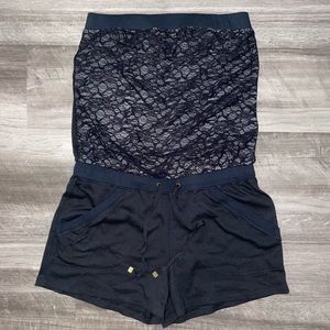 Victorias Secret strapless lace black romper